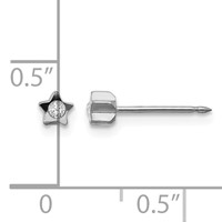 Inverness Stainless Steel Polished Crystal in Star Post Piercing Earrings view 4