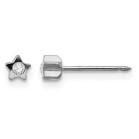 Inverness Stainless Steel Polished Crystal in Star Post Piercing Earrings view 1