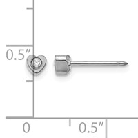 Inverness Stainless Steel Polished Crystal in Heart Post Piercing Earrings view 4