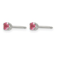 Inverness Stainless Steel 3mm Rose Crystal Post Piercing Earrings view 2