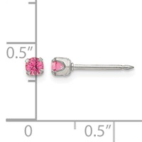 Inverness Stainless Steel 3mm Rose Crystal Post Piercing Earrings view 4