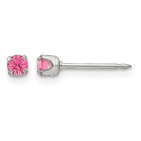 Inverness Stainless Steel 3mm Rose Crystal Post Piercing Earrings view 1
