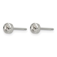 Inverness Titanium 4mm Bezel Crystal Post Piercing Earrings view 2