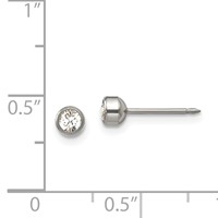 Inverness Titanium 4mm Bezel Crystal Post Piercing Earrings view 4
