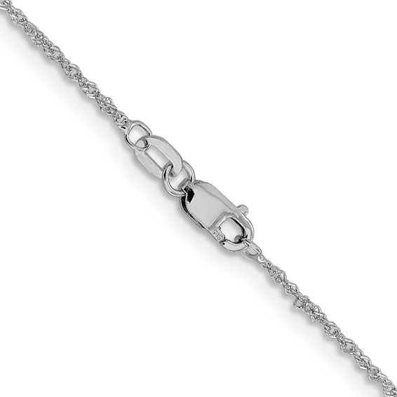Leslie's 14K White Gold 1mm Sparkle Singapore Chain