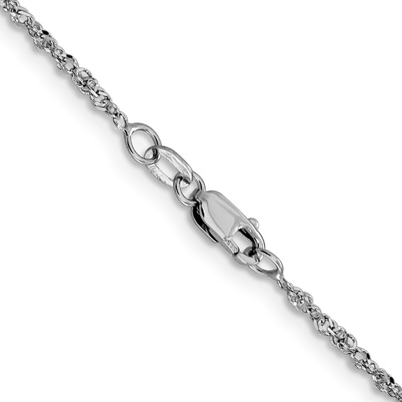 Leslie's 14K White Gold 1.6mm Sparkle Singapore Chain