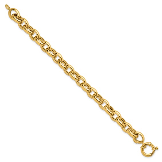 Herco 18K Polished 11mm Open Link Cable 8 inch Bracelet