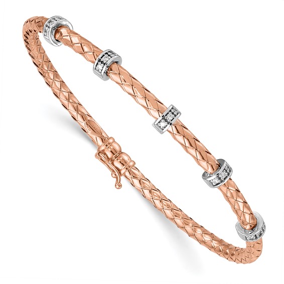 HERCO Gold Woven Diamond Cuffs