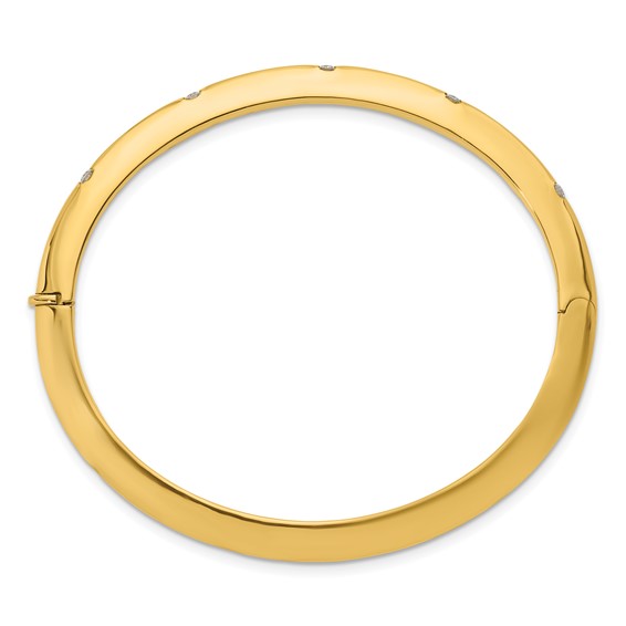 Herco 18K Polished Diamond Hinged Bangle