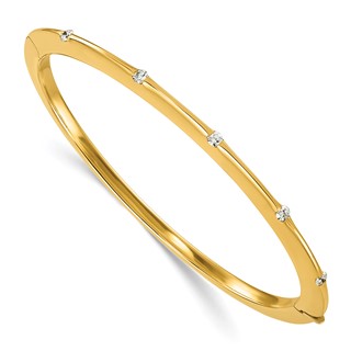 Herco 18K Polished Diamond Hinged Bangle