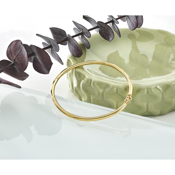Herco 18K Polished 3mm Hinged Bangle