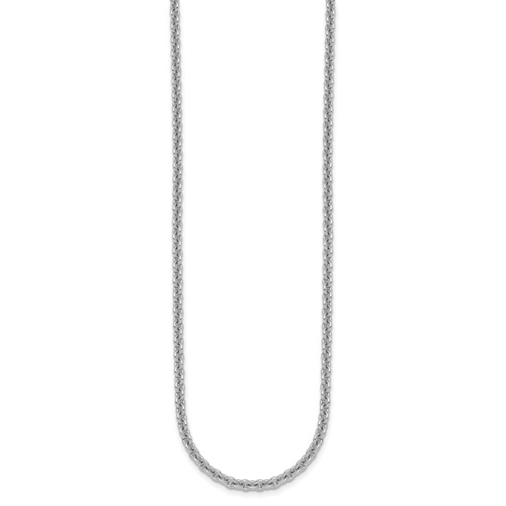 Herco 18K White Gold Rhodium-plated Polished 3.0mm Solid Cable 18 Inch Chain