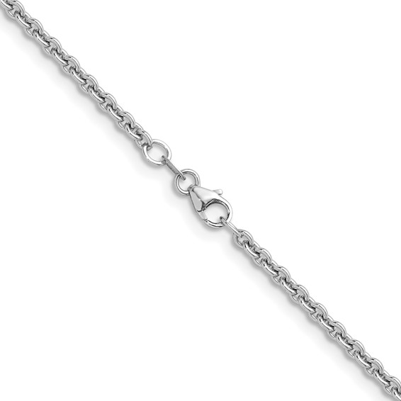 Herco 18K White Gold Rhodium-plated Polished 3.0mm Solid Cable 18 Inch Chain