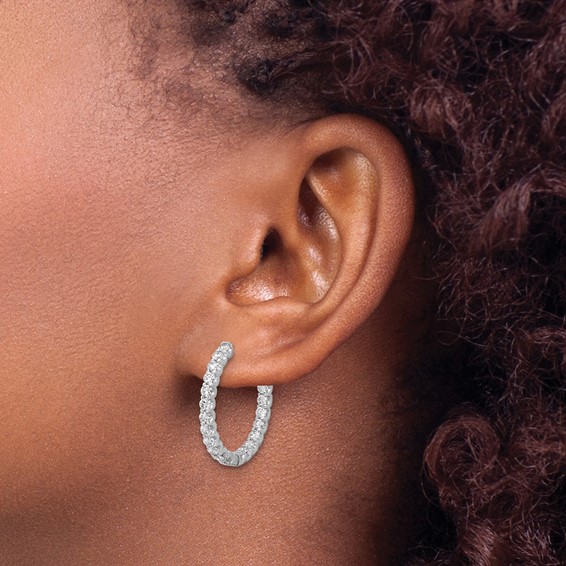 HERCO Gold 25mm Diamond Hoop Earrings