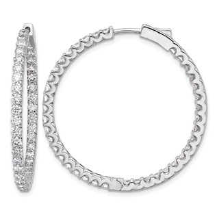 HERCO Gold 40mm Diamond Hoop Earrings