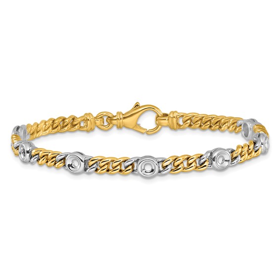 HERCO Gold Diamond Curb Link Bracelet Mountings