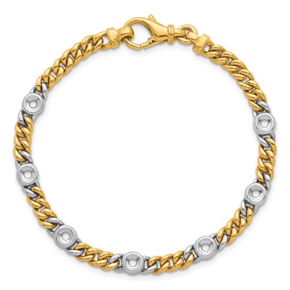 HERCO Gold Diamond Curb Link Bracelet Mountings