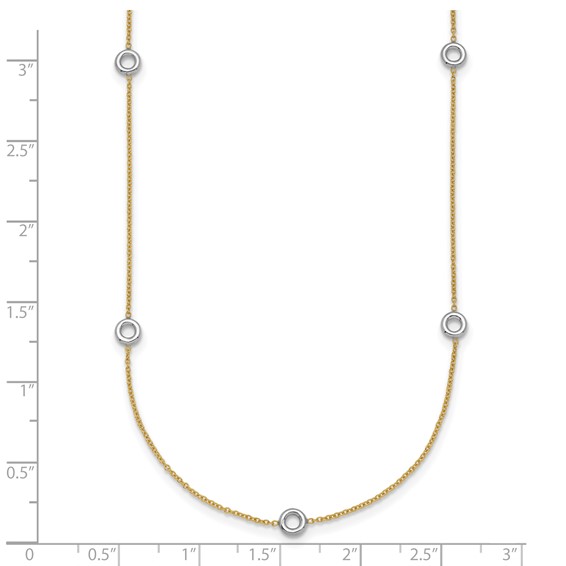 Herco 14K Two-tone Stations 18in Necklace Mounting