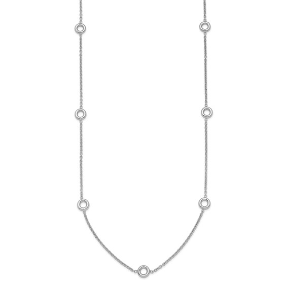 Herco 18K White Gold Stations 18in Necklace Mounting