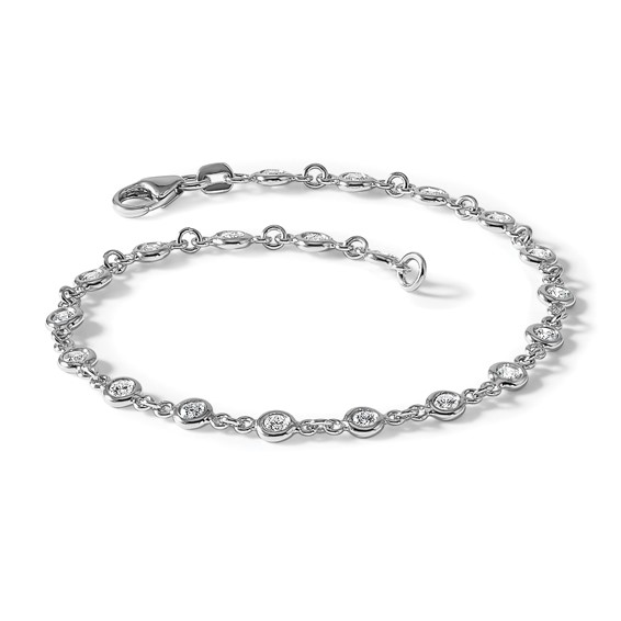 Herco 18K White Gold Diamond Circles 7.5 inch Bracelet