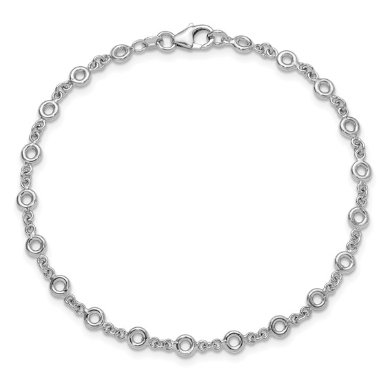 Herco 18K White Gold Circles 7.5in Bracelet Mounting