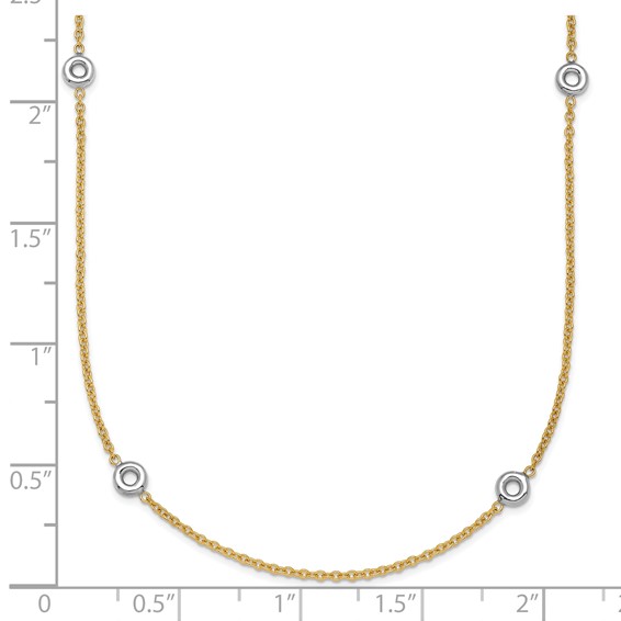 Herco 18K Two-tone Solid Station 16in Necklace Mounting