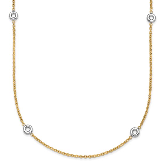Herco 18K Two-tone Solid Station 16in Necklace Mounting