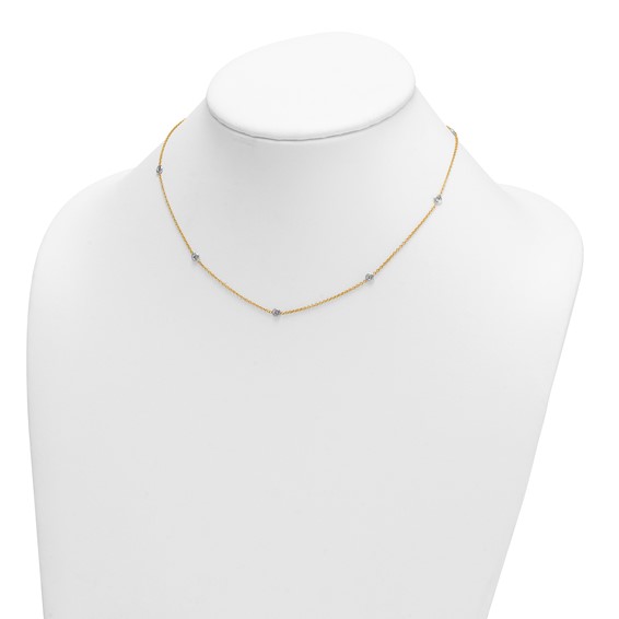 Herco 18K Two-tone Solid Station 16in Necklace Mounting