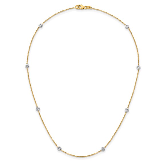 Herco 18K Two-tone Solid Station 16in Necklace Mounting