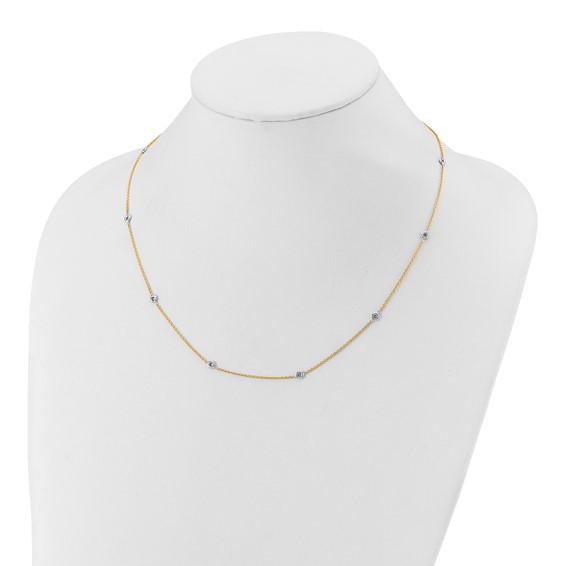 Herco 18K Two-tone Solid Station 20in Necklace Mounting