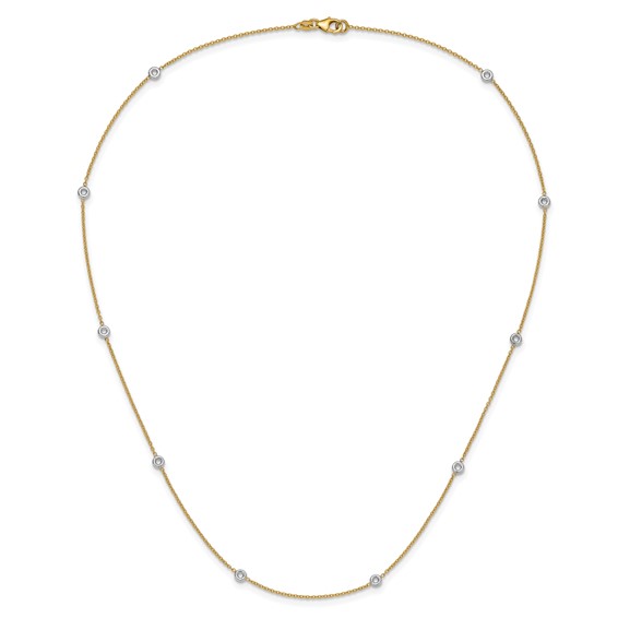 Herco 18K Two-tone Solid Station 20in Necklace Mounting
