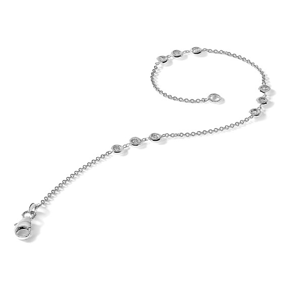 "Herco 18K White Gold Lab Grown Diamond VS+, F+ Stations 7.25 Inch Bracelet"