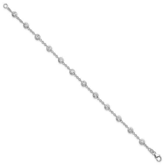 Herco 18K White Gold Diamond Station 7.5 inch Bracelet