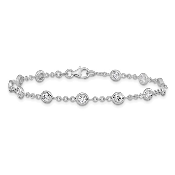 Herco 18K White Gold Diamond Station 7.5 inch Bracelet