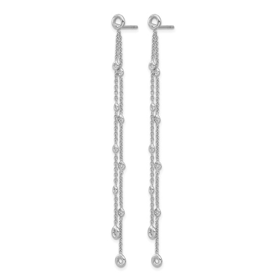 Herco 18K White Gold Rhodium-plated Polished 2-Strand Post Dangle Earring Mountings