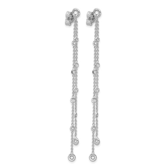 Herco 18K White Gold Rhodium-plated Polished 2-Strand Post Dangle Earring Mountings