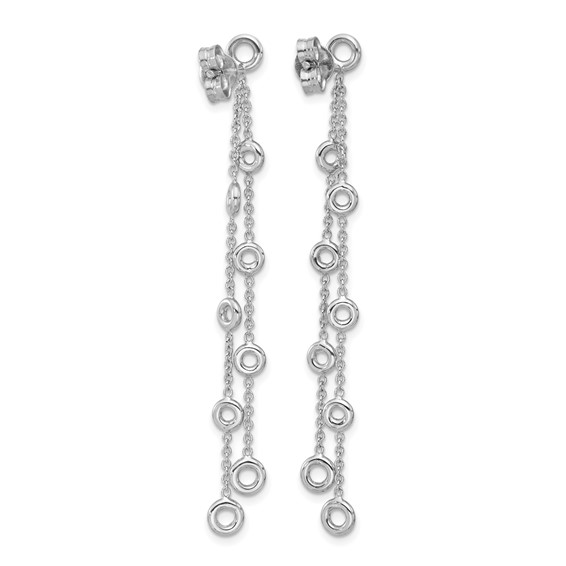 Herco 18K White Gold Rhodium-plated Polished 2-Strand Post Dangle Earring Mountings