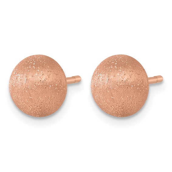 HERCO Gold 8mm Textured 1/2 Round Button Earrings                