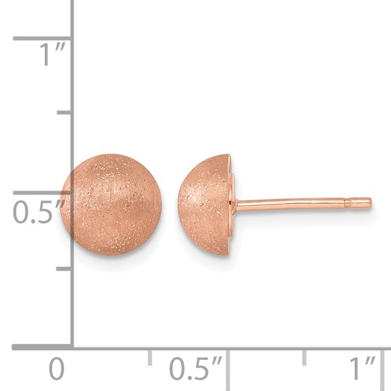 HERCO Gold 8mm Textured 1/2 Round Button Earrings                