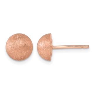 HERCO Gold 8mm Textured 1/2 Round Button Earrings                