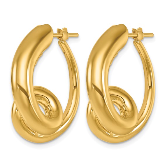 Herco 18K Polished and Twisted Fancy Round Hoop Earrings