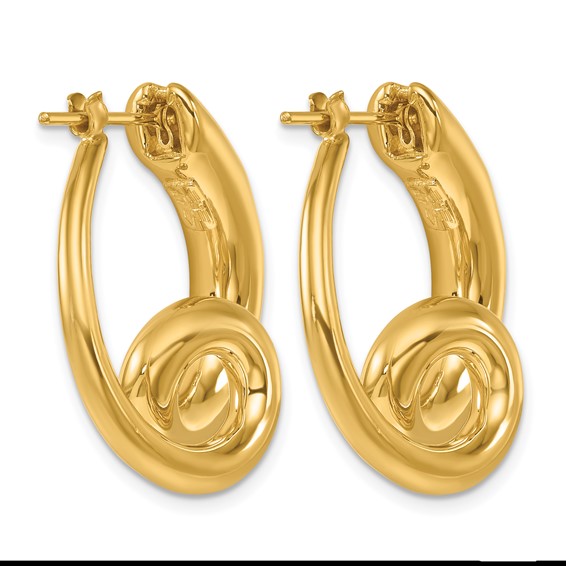 Herco 18K Polished and Twisted Fancy Round Hoop Earrings