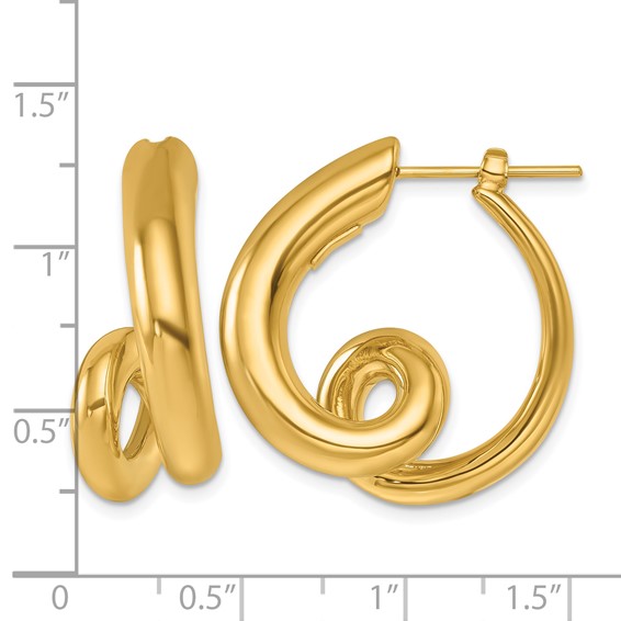 Herco 18K Polished and Twisted Fancy Round Hoop Earrings