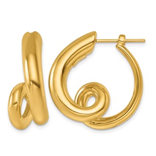 Herco 18K Polished and Twisted Fancy Round Hoop Earrings