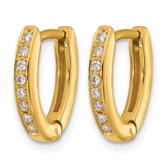 HERCO Gold Diamond Horseshoe Shape Hinged Earrings