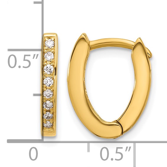 HERCO Gold Diamond Horseshoe Shape Hinged Earrings