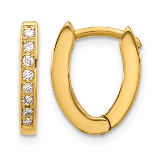 HERCO Gold Diamond Horseshoe Shape Hinged Earrings