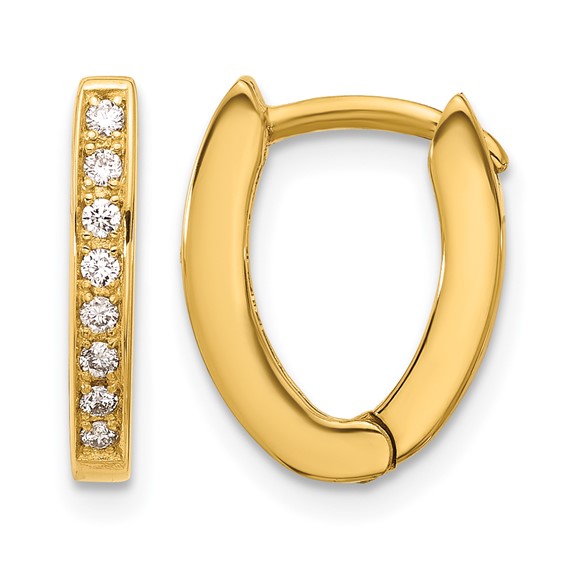 HERCO Gold Diamond Horseshoe Shape Hinged Earrings