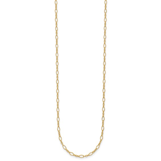 Herco Gold Solid Diamond-Cut Mixed Oval Link Chain