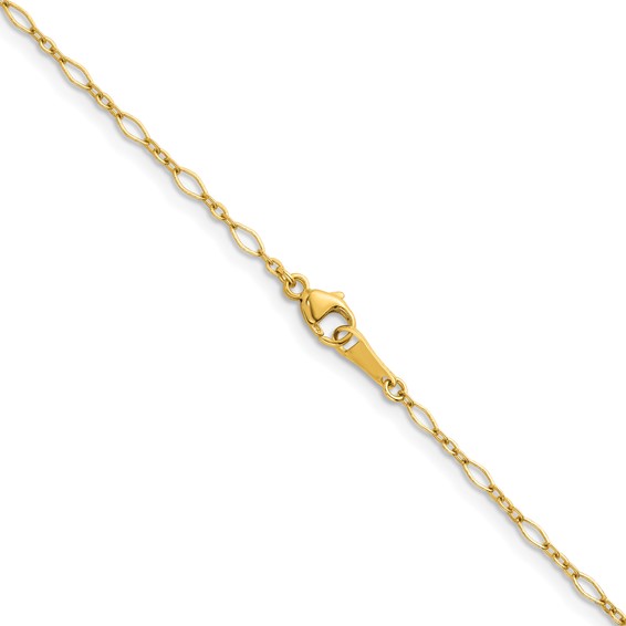 Herco Gold Solid Diamond-Cut Mixed Oval Link Chain